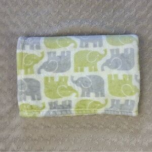 Adirondack Baby Green White Gray Elephants Baby Blanket Plush Soft Lovey
